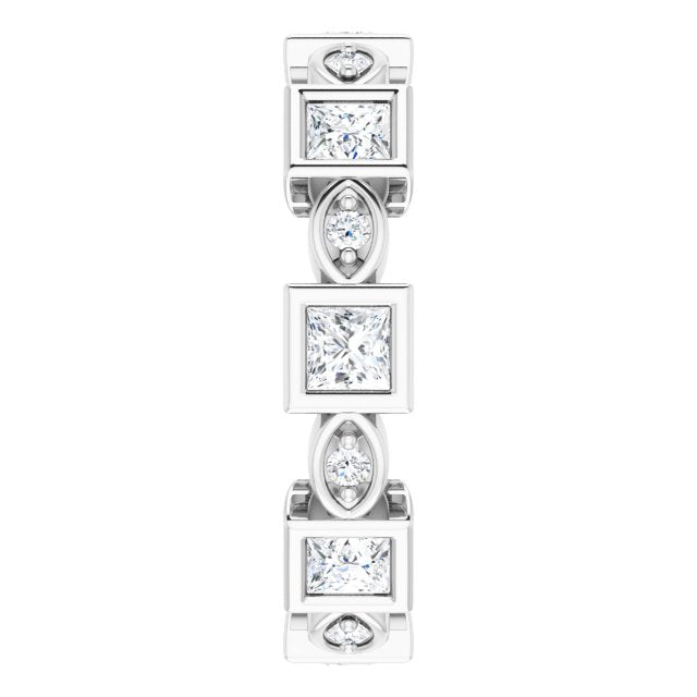 1.57 ct. Princess & Round Diamond Eternity Band-VIRABYANI